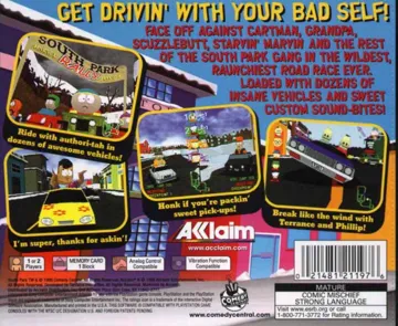 South Park Rally (US) box cover back